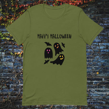 Unisex t-shirt Happy Halloween ghosts bats - ScentiMelti Home Fragrance, Beauty & Gifts UK