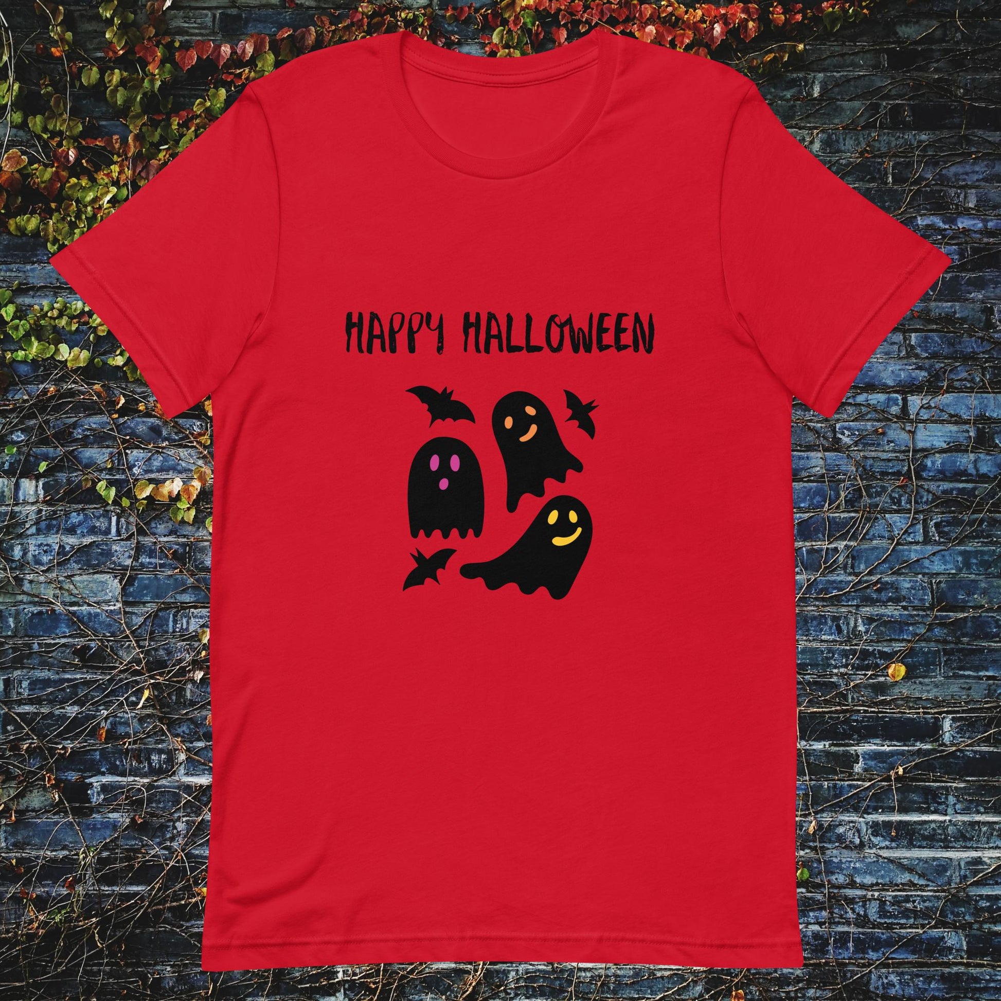 Unisex t-shirt Happy Halloween ghosts bats - ScentiMelti Home Fragrance, Beauty & Gifts UK