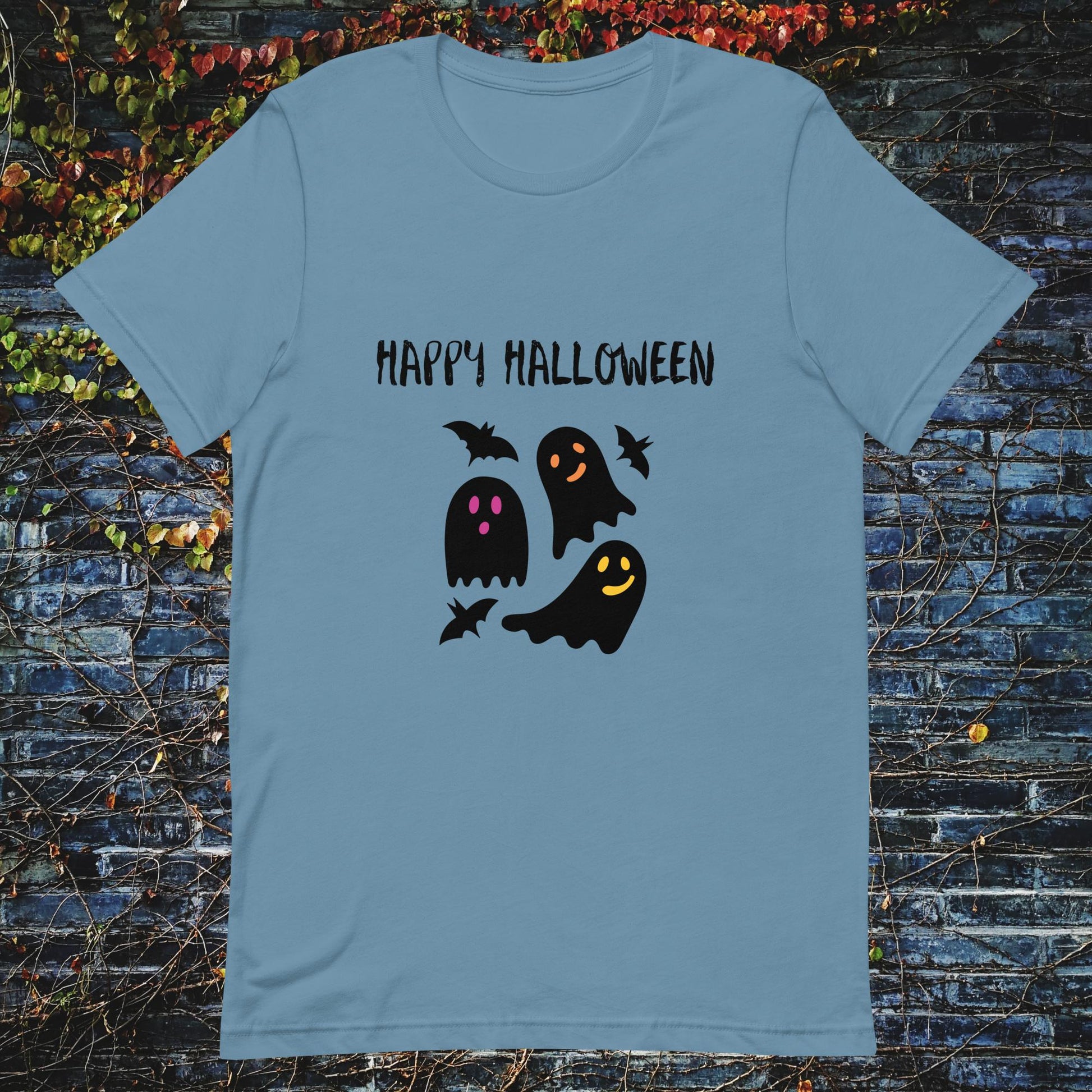 Unisex t-shirt Happy Halloween ghosts bats - ScentiMelti Home Fragrance, Beauty & Gifts UK