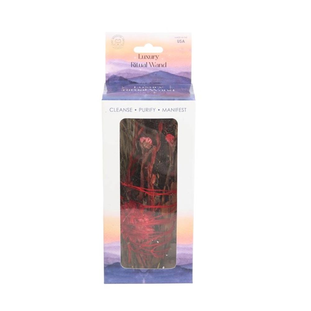 6in Ritual Wand Smudge Stick with Rosemary and Red Flowers - ScentiMelti  6in Ritual Wand Smudge Stick with Rosemary and Red Flowers