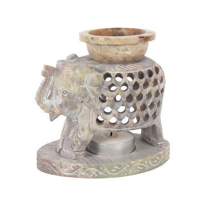 Upward Elephant Soapstone Oil Burner - ScentiMelti  Upward Elephant Soapstone Oil Burner