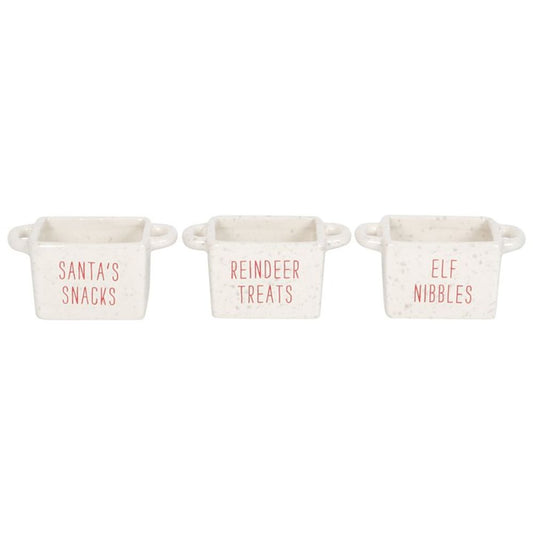 Set of 3 Ceramic Christmas Snack Bowls - ScentiMelti Home Fragrance, Beauty & Gifts UK