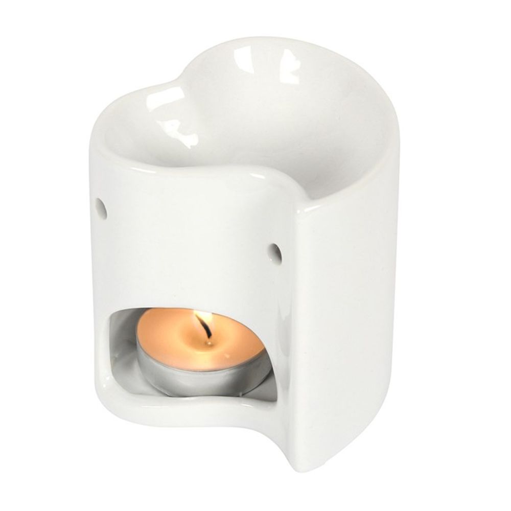 White Heart Oil Burner - ScentiMelti  White Heart Oil Burner