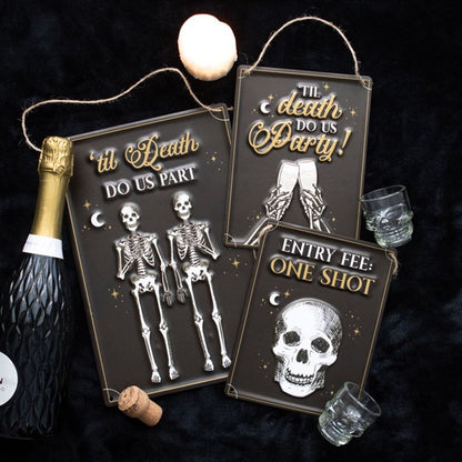 Til Death Do Us Party Champagne Hanging Metal Sign - ScentiMelti  Til Death Do Us Party Champagne Hanging Metal Sign