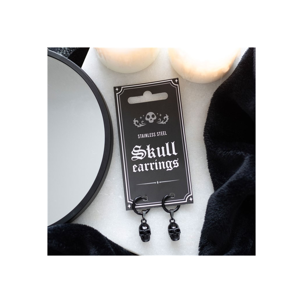 Black Stainless Steel Skull Earrings - ScentiMelti  Black Stainless Steel Skull Earrings