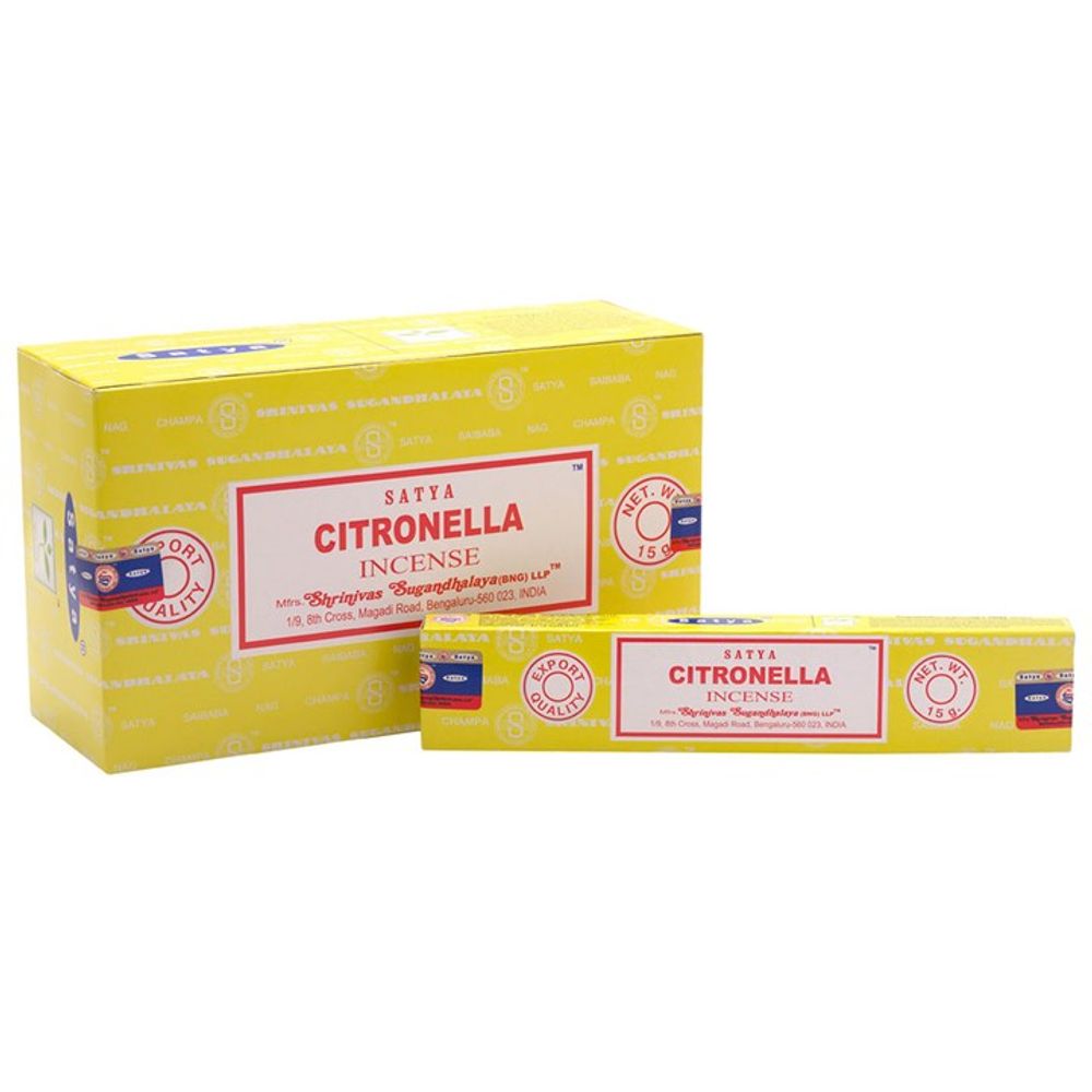 Set of 12 Packets of Citronella Incense Sticks by Satya - ScentiMelti  Set of 12 Packets of Citronella Incense Sticks by Satya