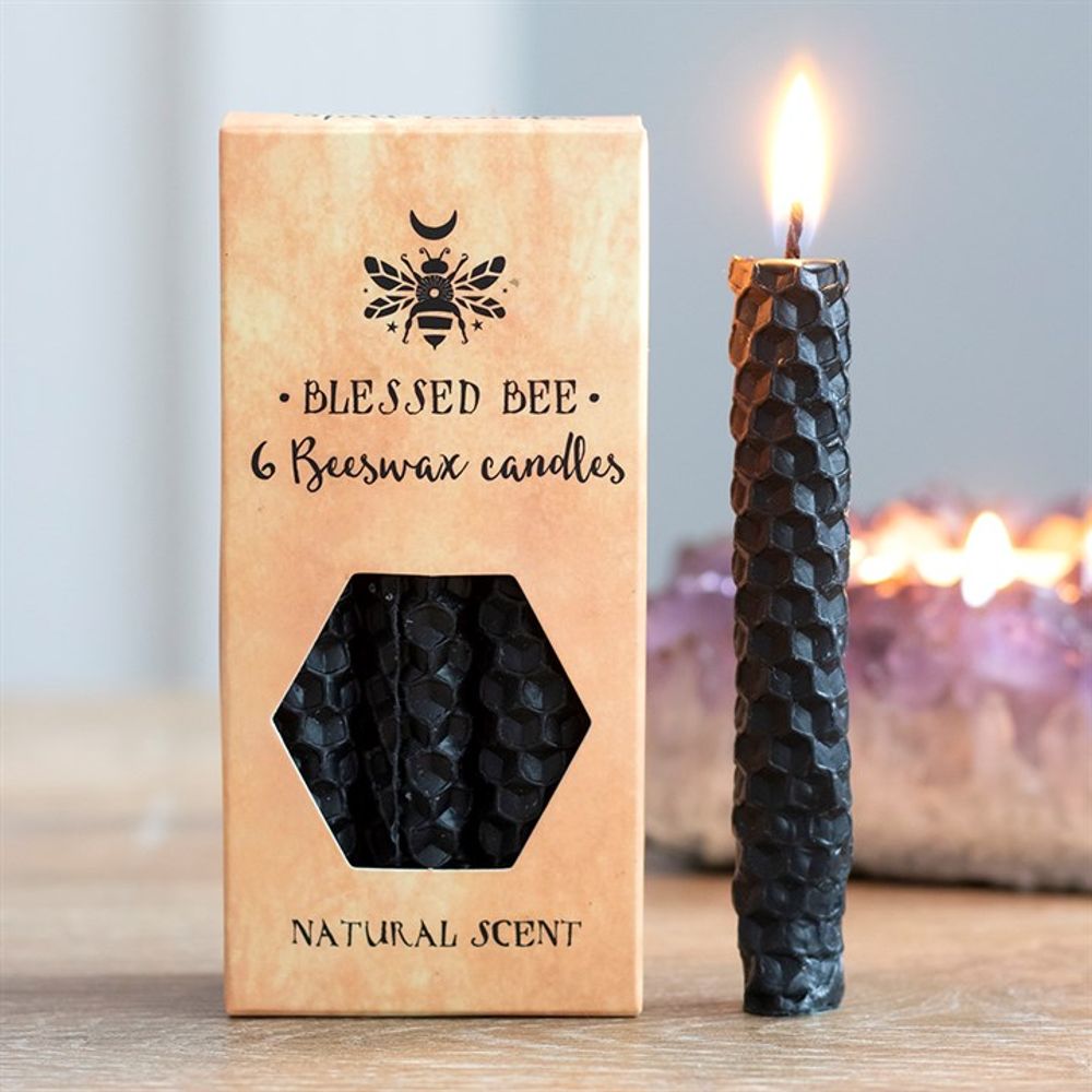 Set of 6 Black Beeswax Spell Candles - ScentiMelti  Set of 6 Black Beeswax Spell Candles