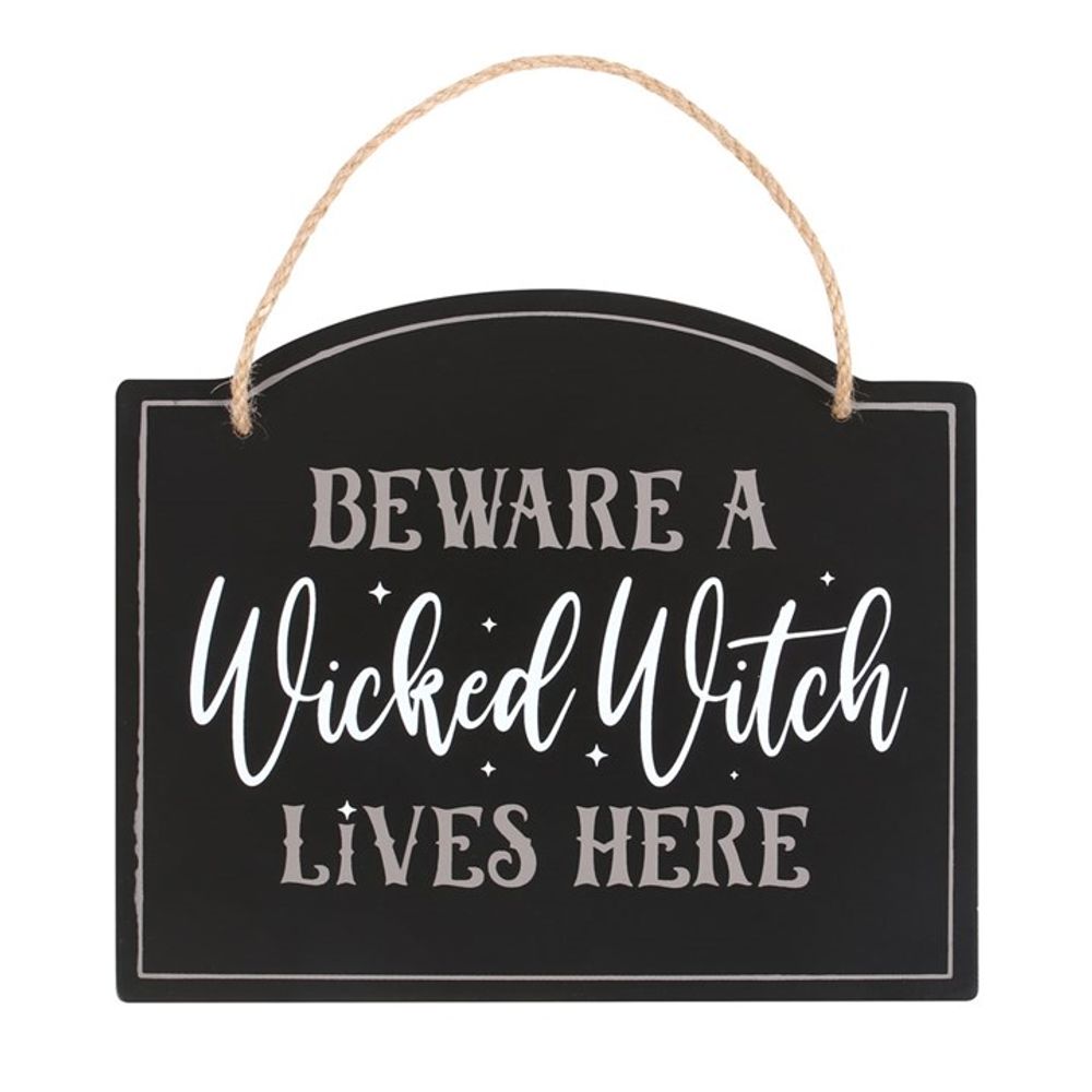 Beware A Wicked Witch Lives Here Hanging Sign - ScentiMelti  Beware A Wicked Witch Lives Here Hanging Sign