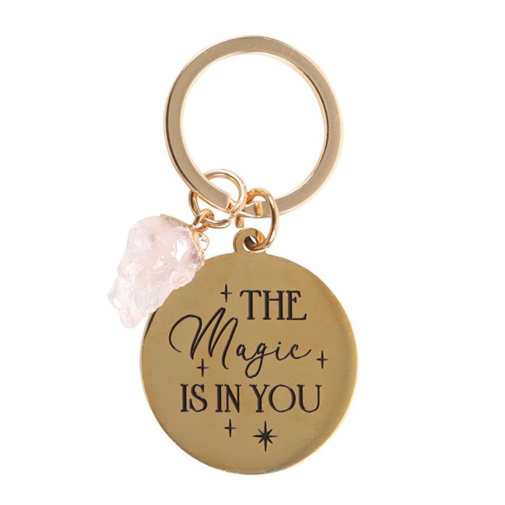 The Magic Is In You Rose Quartz Crystal Keyring - ScentiMelti  The Magic Is In You Rose Quartz Crystal Keyring