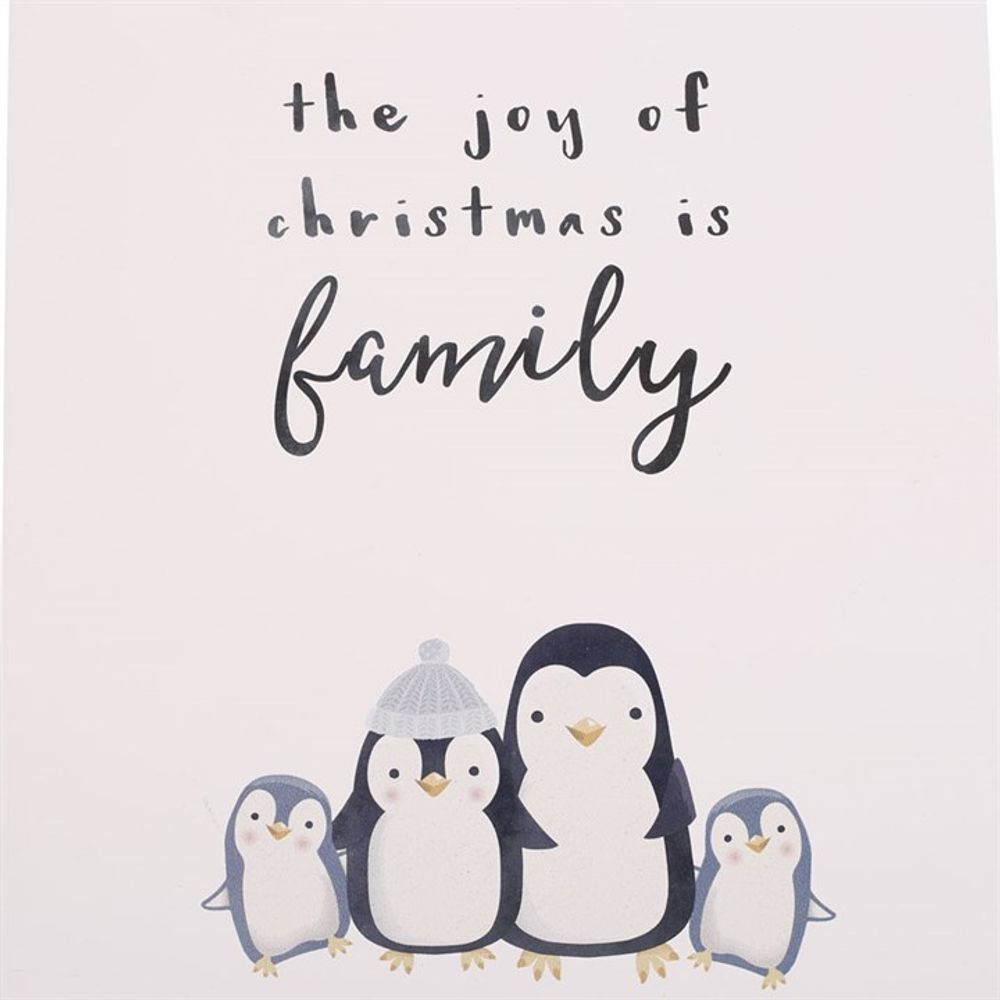 Joy of Christmas Penguin Family Hanging Sign - ScentiMelti  Joy of Christmas Penguin Family Hanging Sign