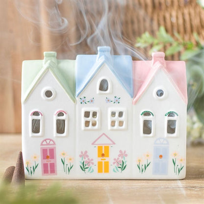 Pastel House Incense Cone Burner and Tealight Holder - ScentiMelti Home Fragrance, Beauty & Gifts UK