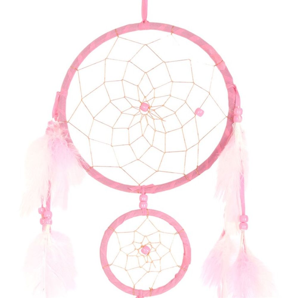 Light Pink Double Dreamcatcher with Tassels - ScentiMelti  Light Pink Double Dreamcatcher with Tassels