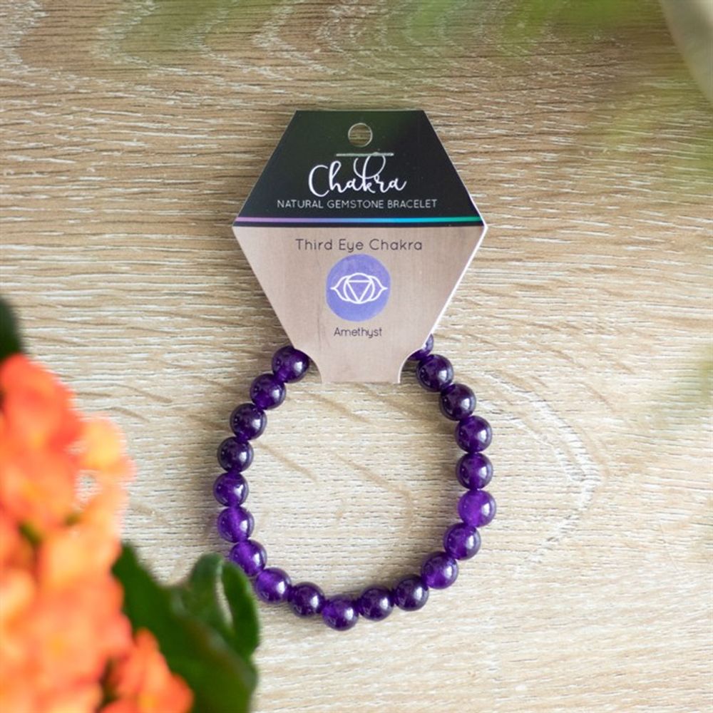 Third Eye Chakra Amethyst Gemstone Bracelet - ScentiMelti  Third Eye Chakra Amethyst Gemstone Bracelet