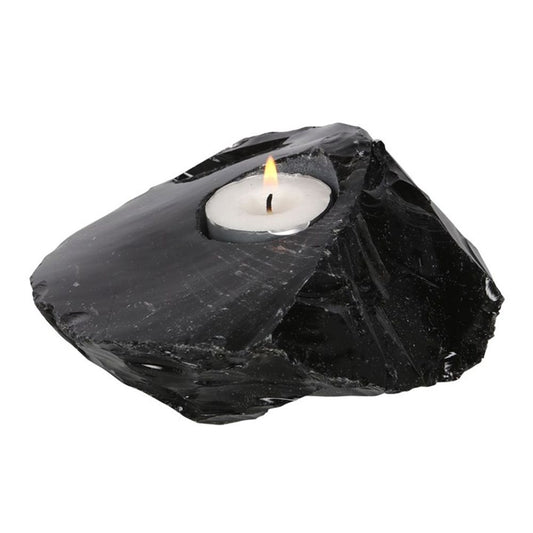 Obsidian Crystal Tealight Holder - ScentiMelti  Obsidian Crystal Tealight Holder