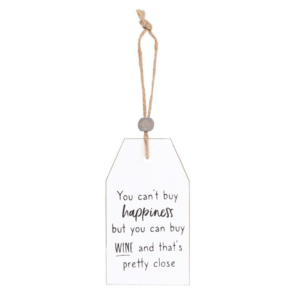 Can't Buy Happiness Wine Hanging Sentiment Sign - ScentiMelti  Can't Buy Happiness Wine Hanging Sentiment Sign