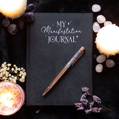 Manifestation Journal with Amethyst Pen - ScentiMelti  Manifestation Journal with Amethyst Pen