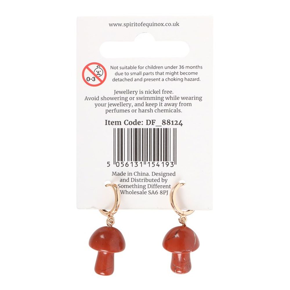 Red Jasper Crystal Mushroom Earrings - ScentiMelti  Red Jasper Crystal Mushroom Earrings