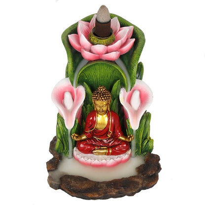 Colourful Buddha Backflow Incense Burner - ScentiMelti  Colourful Buddha Backflow Incense Burner