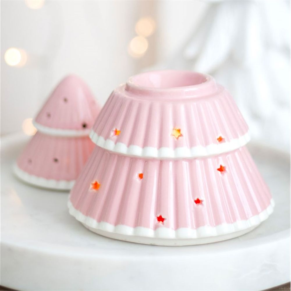 Pink Christmas Tree Oil Burner - ScentiMelti  Pink Christmas Tree Oil Burner