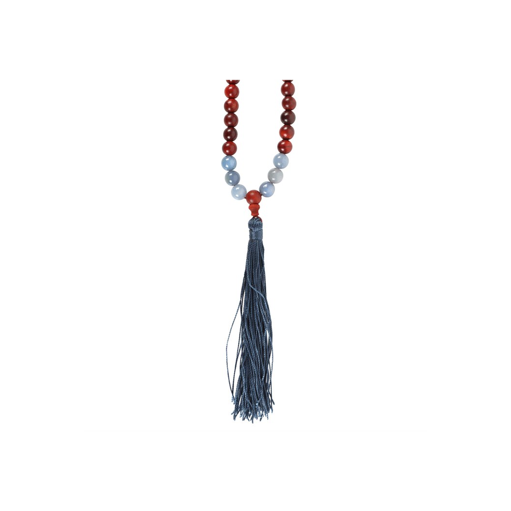 Communication Rosewood & Sodalite Mallah Necklace - ScentiMelti  Communication Rosewood & Sodalite Mallah Necklace