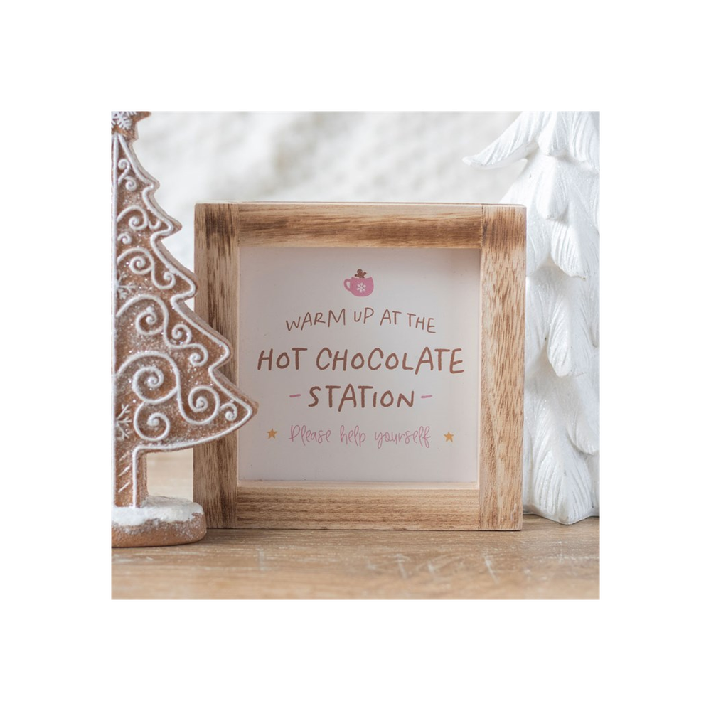 Hot Chocolate Station Wooden Frame Sign - ScentiMelti  Hot Chocolate Station Wooden Frame Sign