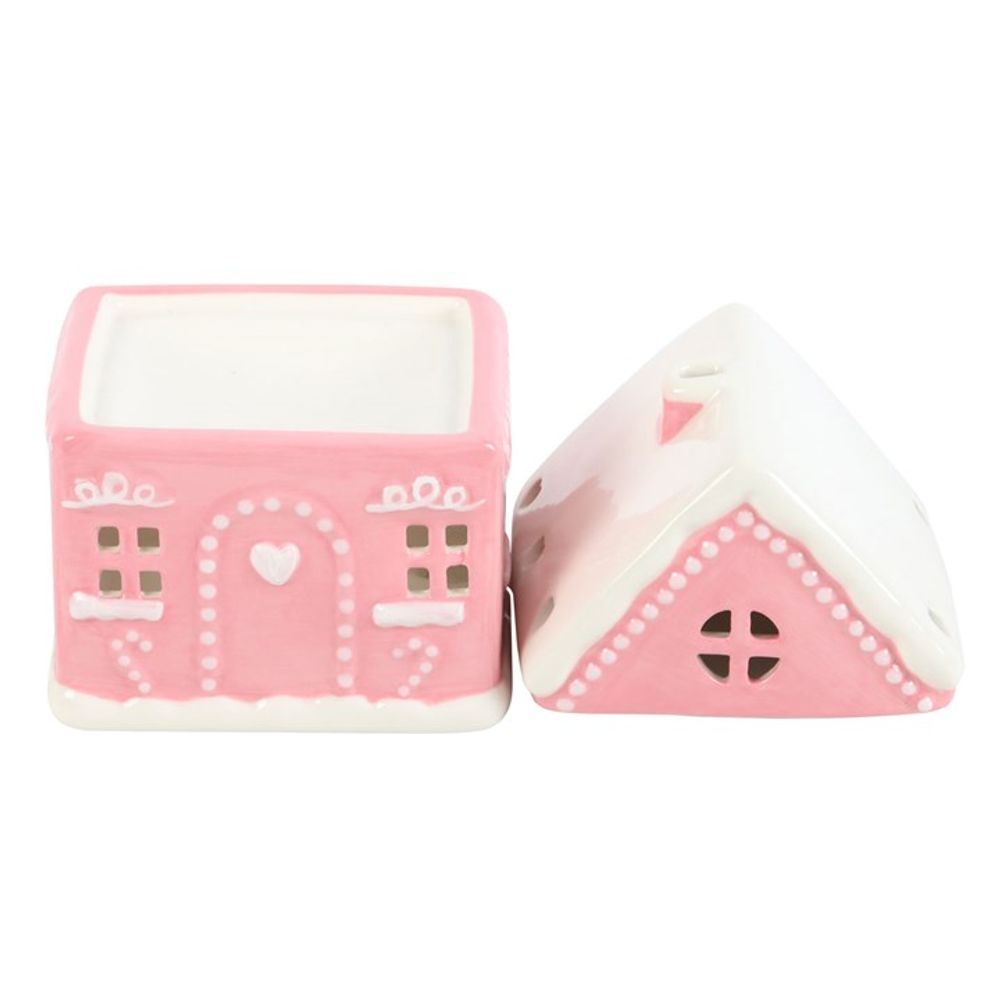 Pink Gingerbread House Oil Burner - ScentiMelti  Pink Gingerbread House Oil Burner