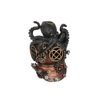 Kraken on Diver's Helmet Backflow Incense Burner - ScentiMelti Home Fragrance, Beauty & Gifts UK