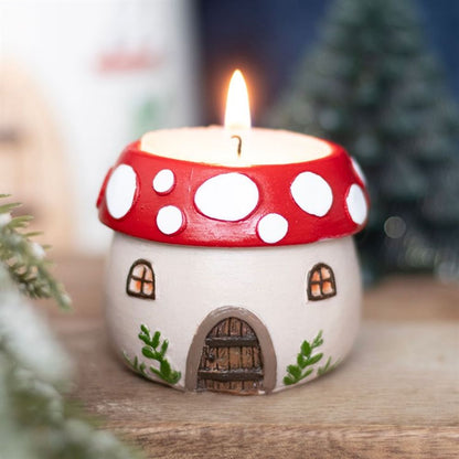 Mushroom House Resin Tealight Holder - ScentiMelti  Mushroom House Resin Tealight Holder