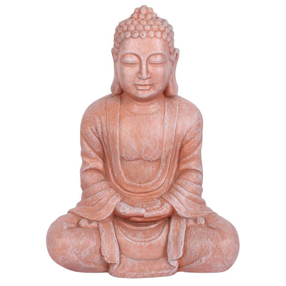 Terracotta Effect 58cm Hands In Lap Sitting Garden Buddha - ScentiMelti  Terracotta Effect 58cm Hands In Lap Sitting Garden Buddha