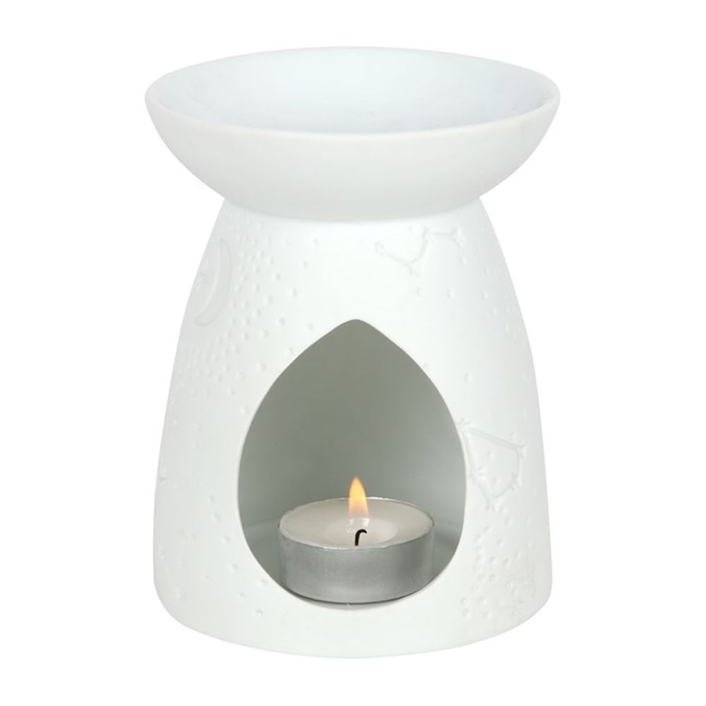 White Ceramic Constellation Oil Burner - ScentiMelti  White Ceramic Constellation Oil Burner