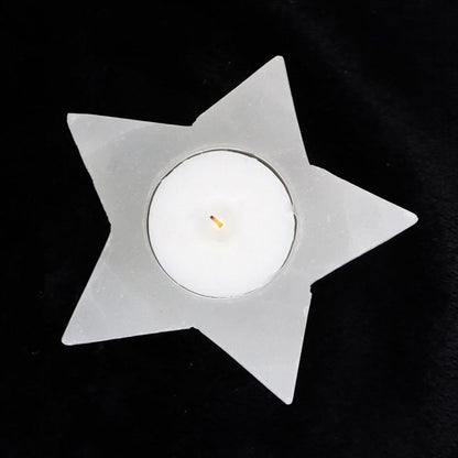 Selenite Star Tealight Holder - ScentiMelti  Selenite Star Tealight Holder