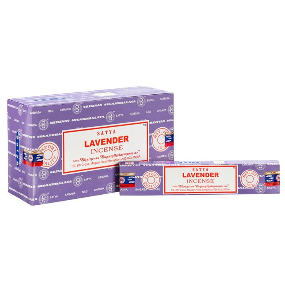 Set of 12 Packets of Lavender Incense Sticks by Satya - ScentiMelti  Set of 12 Packets of Lavender Incense Sticks by Satya