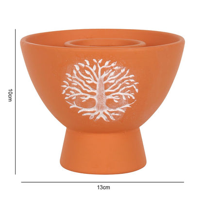 Tree of Life Terracotta Smudge Bowl - ScentiMelti  Tree of Life Terracotta Smudge Bowl