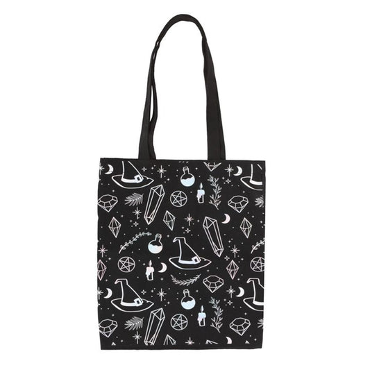 Crystal Witch Print Polycotton Tote Bag - ScentiMelti Home Fragrance, Beauty & Gifts UK