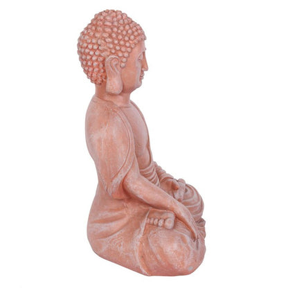 Terracotta Effect 52cm Sitting Garden Buddha - ScentiMelti  Terracotta Effect 52cm Sitting Garden Buddha