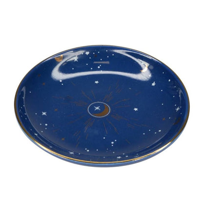 10.5cm Ceramic Blue Crescent Moon Trinket Dish - ScentiMelti Home Fragrance, Beauty & Gifts UK