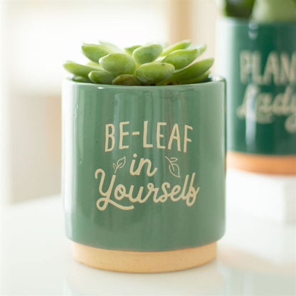 Green Be-Leaf in Yourself Plant Pot - ScentiMelti  Green Be-Leaf in Yourself Plant Pot