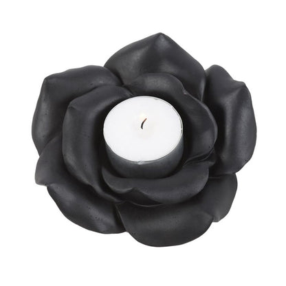 Black Rose Resin Tealight Candle Holder - ScentiMelti  Black Rose Resin Tealight Candle Holder