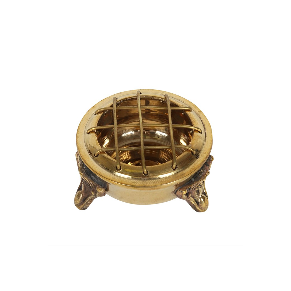 Brass Screen Top Incense Burner with Feet