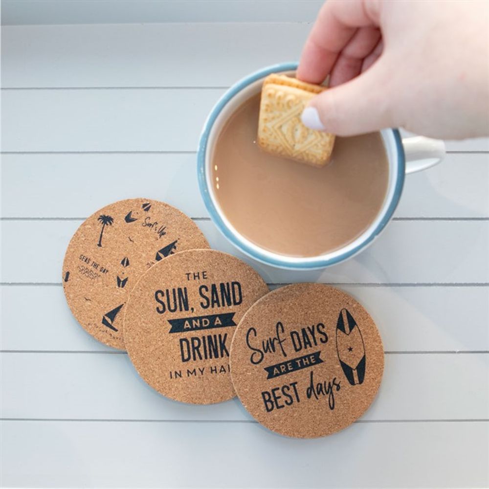 Surf's Up Cork Coaster Set - ScentiMelti Home Fragrance, Beauty & Gifts UK