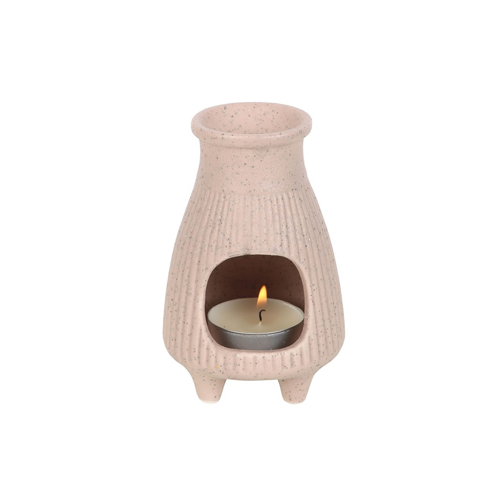 Greige Ribbed Palo Santo Brick Burner - ScentiMelti Home Fragrance, Beauty & Gifts UK