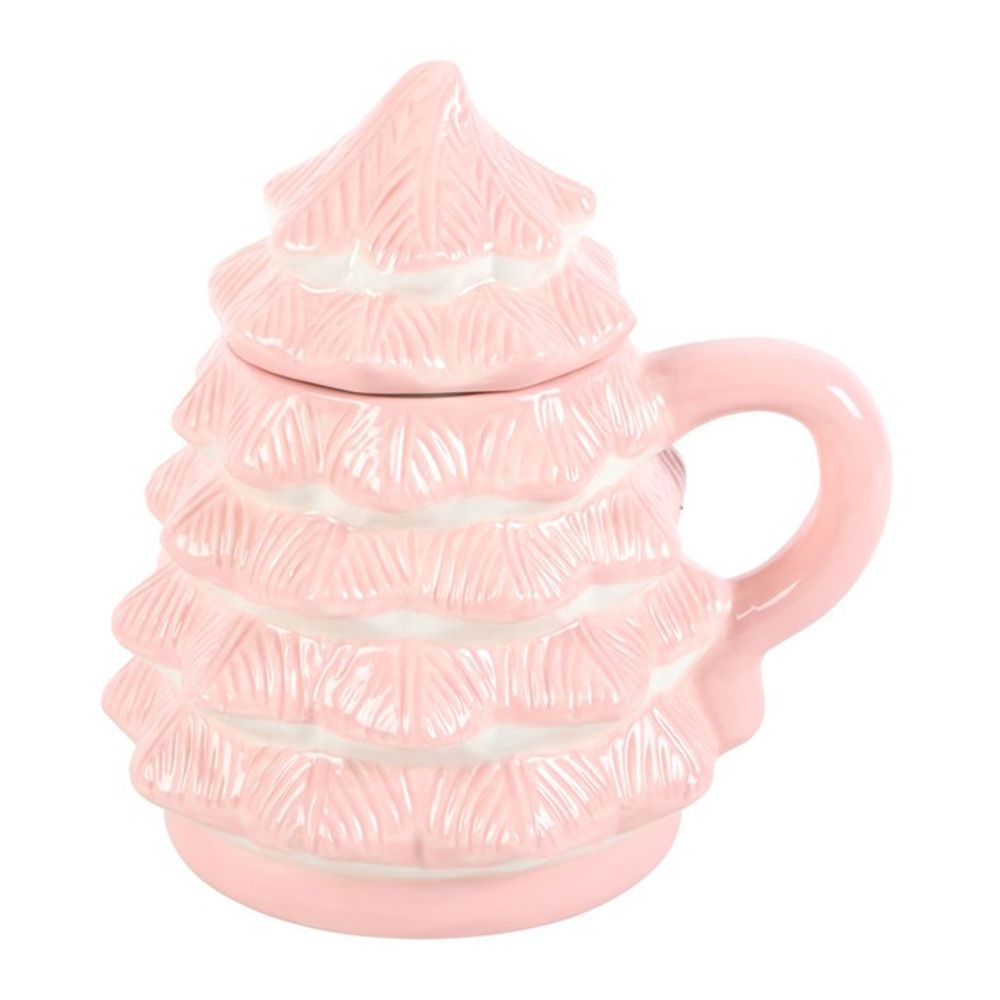 Pink Christmas Tree Shaped Mug - ScentiMelti  Pink Christmas Tree Shaped Mug