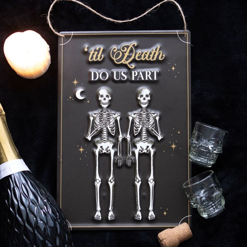 Til Death Do Us Part Hanging Metal Sign - ScentiMelti  Til Death Do Us Part Hanging Metal Sign