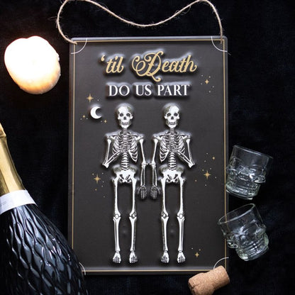 Til Death Do Us Part Hanging Metal Sign - ScentiMelti  Til Death Do Us Part Hanging Metal Sign