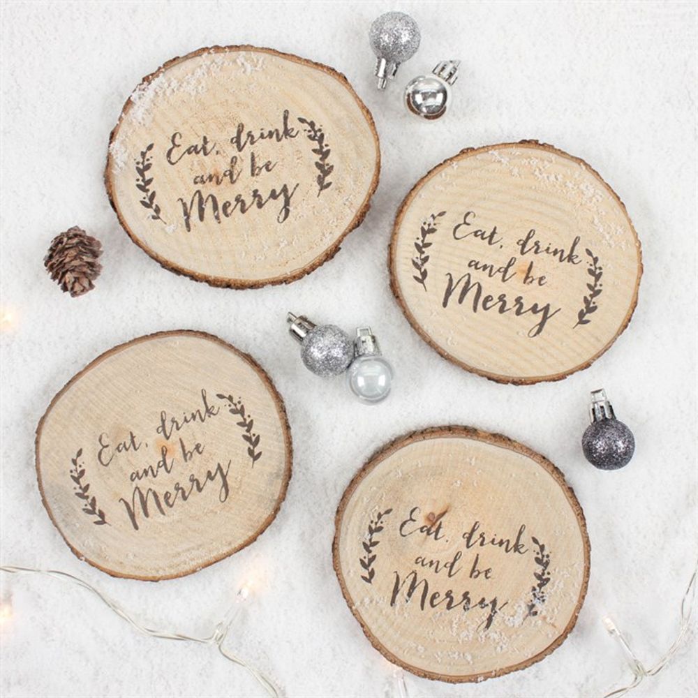 Set of 4 Printed Log Coasters - ScentiMelti  Set of 4 Printed Log Coasters