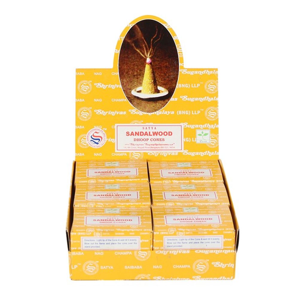 Set of 12 Packets of Sandalwood Dhoop Cones by Satya - ScentiMelti  Set of 12 Packets of Sandalwood Dhoop Cones by Satya