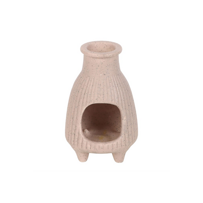 Greige Ribbed Palo Santo Burner - ScentiMelti Home Fragrance, Beauty & Gifts UK