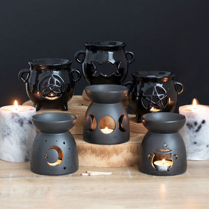 Black Cauldron Cut Out Oil Burner - ScentiMelti  Black Cauldron Cut Out Oil Burner