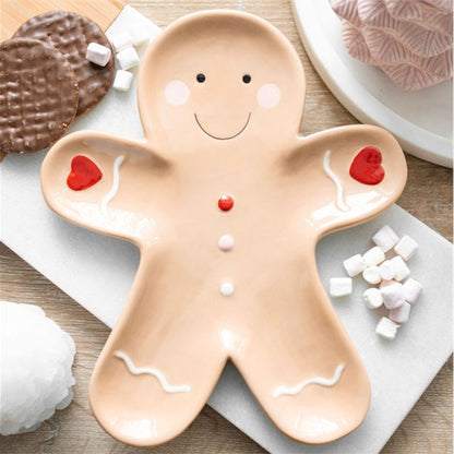 Gingerbread Man Ceramic Serving Plate - ScentiMelti Home Fragrance, Beauty & Gifts UK