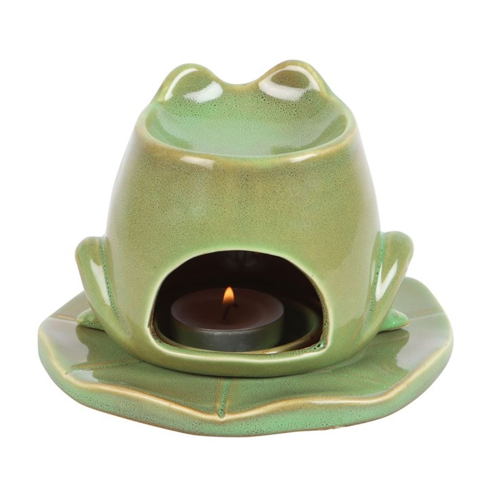 Frog Shaped Oil Burner on Lily Pad - ScentiMelti  Frog Shaped Oil Burner on Lily Pad